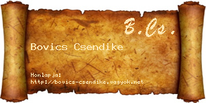Bovics Csendike névjegykártya